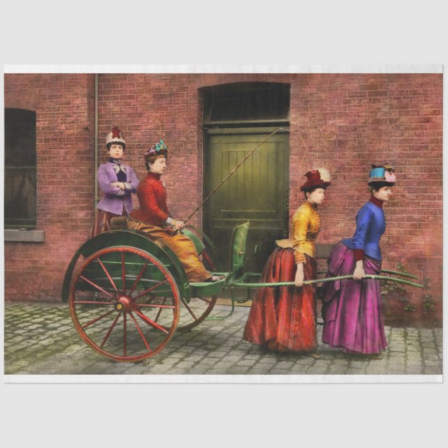 Papel De Seda Carro - Jugando a cabalgar 1897 (Anverso)