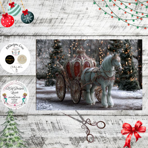 Papel De Seda Carruaje y caballo de Navidad caprichoso con decou