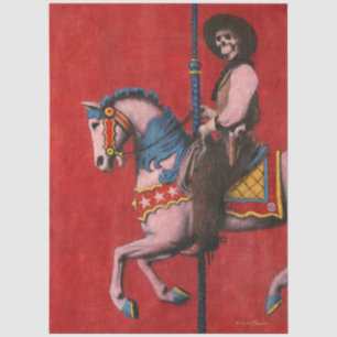 Papel De Seda Carrusel del Vaquero Esqueleto