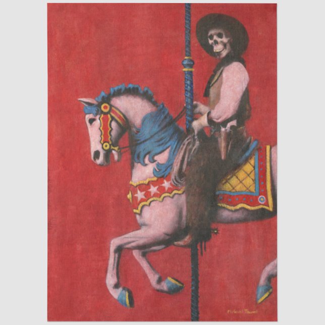 Papel De Seda Carrusel del Vaquero Esqueleto (Anverso)
