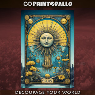 Papel De Seda Carta del Sol del Tarot Vintage