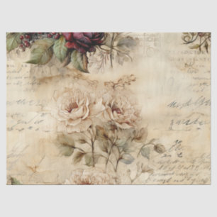 Papel De Seda Carta Floral Victoriana en Pergamino