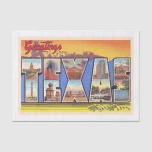 Papel De Seda Carta grande del estado de Texas TX