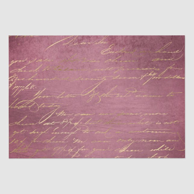 Papel De Seda Carta manuscrita vintage (Anverso)