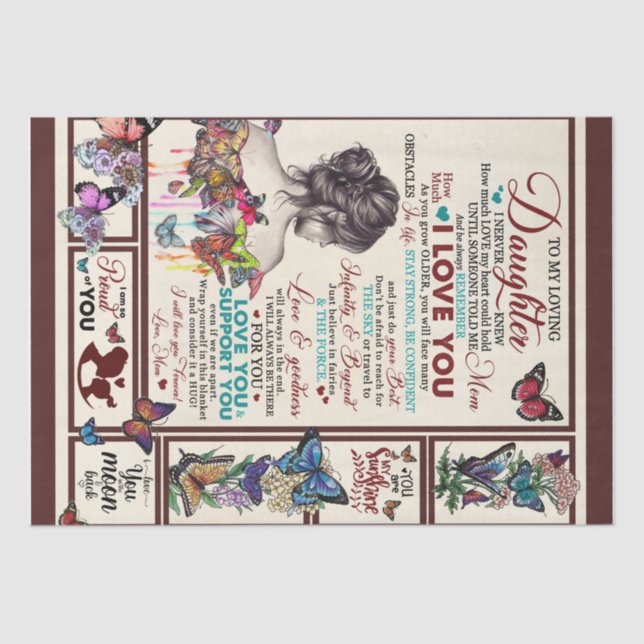 Papel De Seda Carta Personalizada A Mi Hija Amada (Anverso)