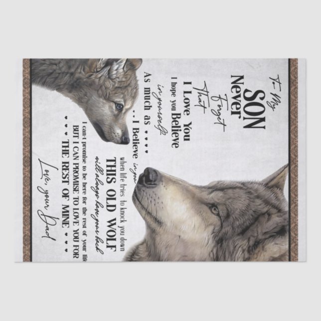 Papel De Seda Carta Personalizada A Mi Hijo De Papá (Anverso)