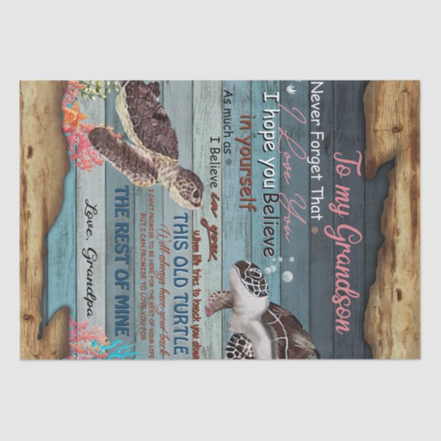 Papel De Seda Carta personalizada a mi nieto del abuelo (Anverso)