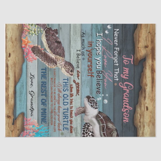 Papel De Seda Carta personalizada a mi nieto del abuelo (Anverso)