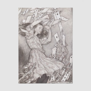 Papel De Seda Cartas Victorianas de Retro Alice Caídas Diseño