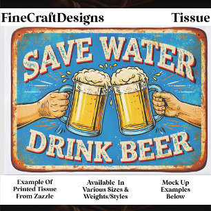 Papel De Seda Cartel angustiado de amante de la cerveza retro FP