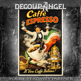 Papel De Seda Cartel de café espresso italiano decoupage