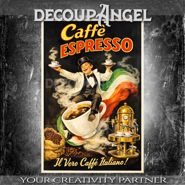 Papel De Seda Cartel de café espresso italiano decoupage (Subido por el creador)
