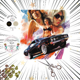 Papel De Seda Cartel de la cosecha del coche clásico de desconex