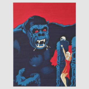Papel De Seda Cartel de la película del icónico mono gigante Kin