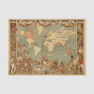 Papel De Seda Cartel del mapa mundial del Imperio Británico de 1