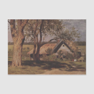 Papel De Seda Casa con árboles de escoba de Isaac Levitan