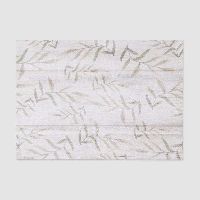 Papel De Seda Casa de campo Botánica de Madera Blanca Rubor Rúst (Anverso)