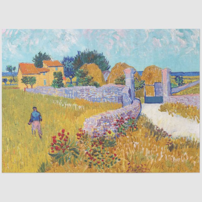 Papel De Seda Casa de campo en Provenza, Van Gogh (Anverso)