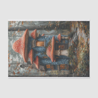 Papel De Seda Casa de hongos encantadora en un bosque