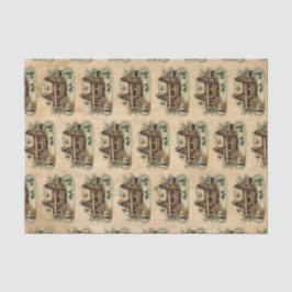 Papel De Seda Casa de invierno Antigua pergamino victoriano 