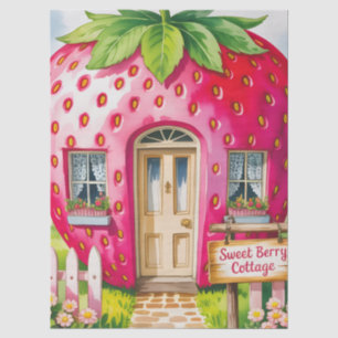 Papel De Seda Casa de las Fresas Dulces" Casa de Fresa Caprichos