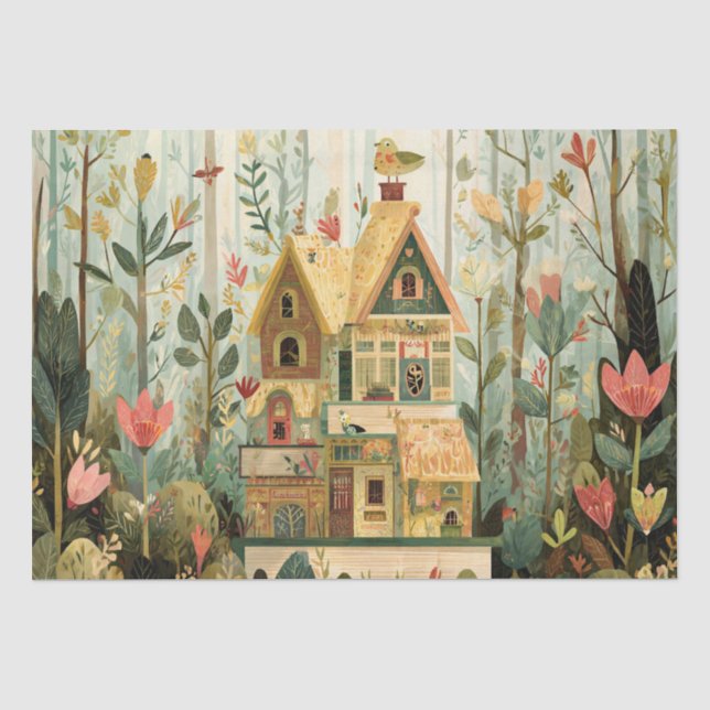 Papel De Seda Casa de Libros Encantada (Anverso)