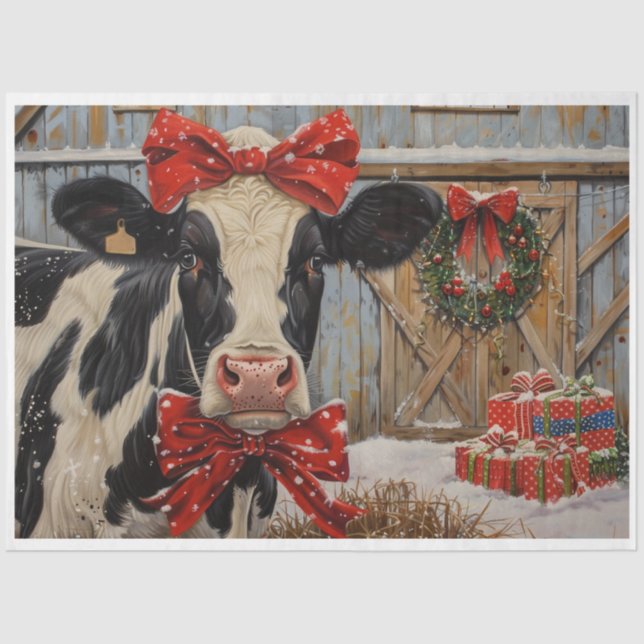 Papel De Seda Casa de Navidades de la granja (Anverso)