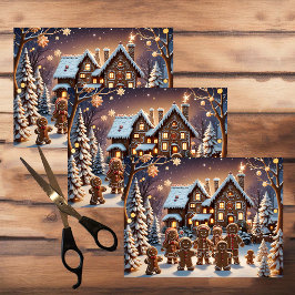 Papel De Seda Casa de pan de jengibre y familia de pan de jengib