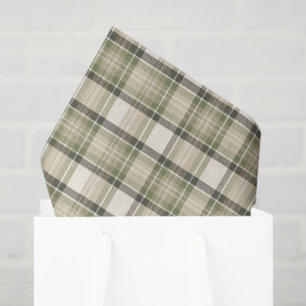 Papel De Seda Casa de Salvia Verde Escocés Cuadros