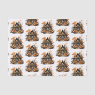 Papel De Seda Casa embrujada con el patrón de Halloween de las c