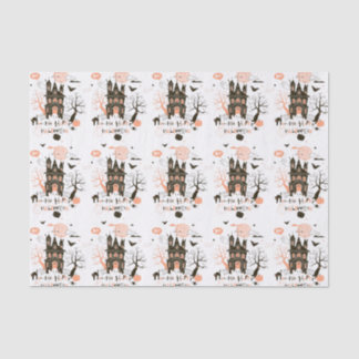 Papel De Seda Casa encantada del feliz Halloween
