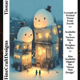 Papel De Seda Casas con Muñeco de Nieve Caprichoso Decoupage DX1