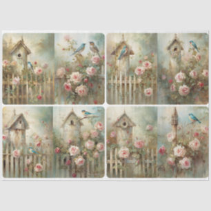 Papel De Seda Casas de aves de primavera