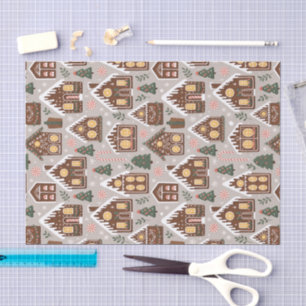 Papel De Seda Casas de Pan de Jengibre de Navidad Patrón de Fies