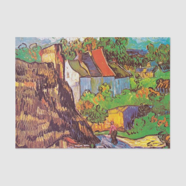 Papel De Seda Casas en Auvers Van Gogh (Anverso)