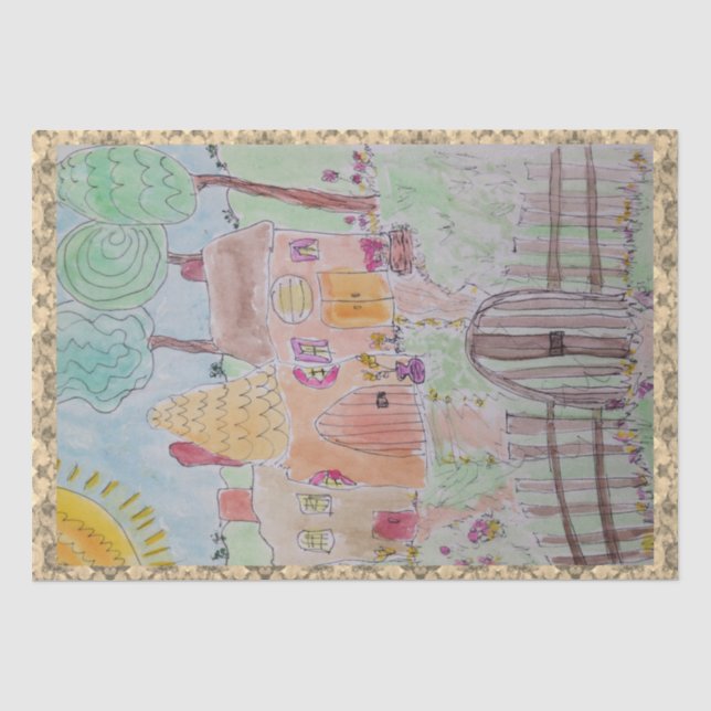Papel De Seda Casas singulares cercadas (Anverso)
