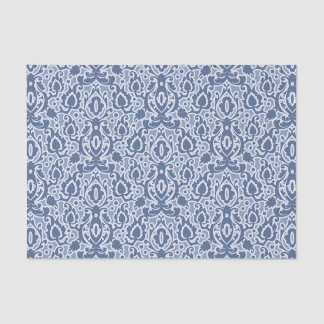 Papel De Seda Casbah Damask de Blue Gray (Anverso)