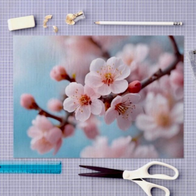 Papel De Seda Cascada de Flor de Rosa  (Sheets Size: 19" x 29”. Sold in sets of 3. D: 19.5" x 28.5" sheets. Grid  for precise wrapping. 
)
