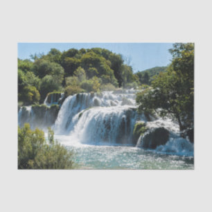 Papel De Seda Cascada en el Parque Nacional Krka - Dalmacia, Cro