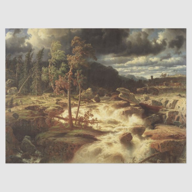 Papel De Seda Cascada en Suecia (por Marcus Larson) (Anverso)