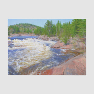 Papel De Seda Cascada Paisaje Hermoso Árboles Verdes Paisaje