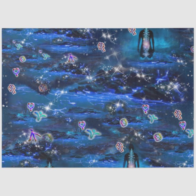 Papel De Seda Cascadas Starry Bioluminescence (Anverso)