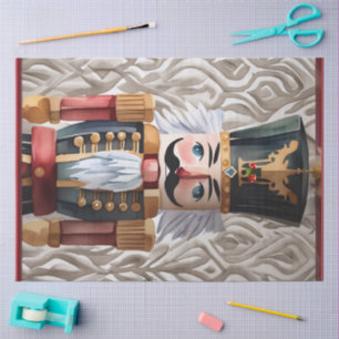 Papel De Seda Cascanueces ilustrado con acuarela de Navidad