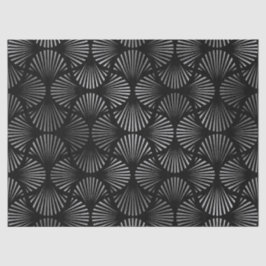 Papel De Seda cáscaras de Art Deco plateadas en negro