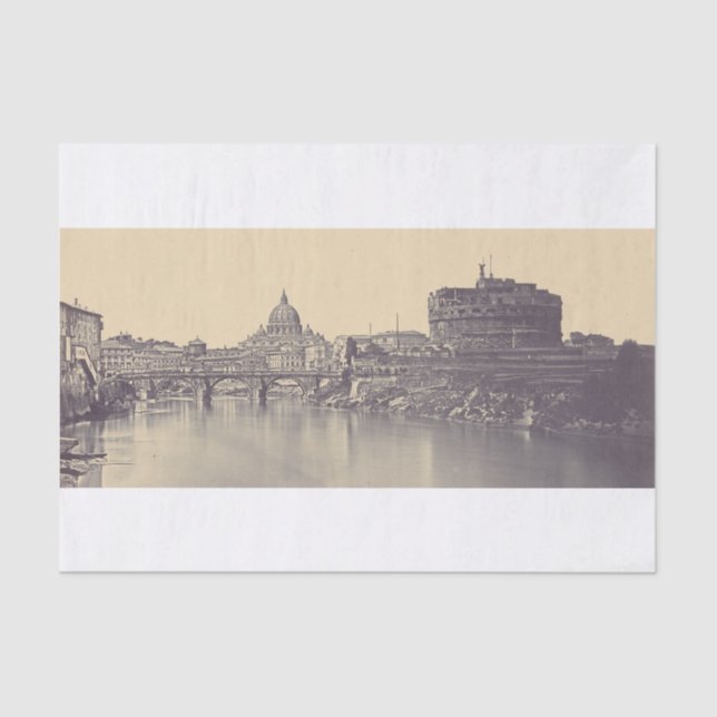Papel De Seda castillo de ángel y cúpula del Vaticano (Anverso)