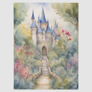 Papel De Seda Castillo de Cuento de Hadas Retro Decoupage