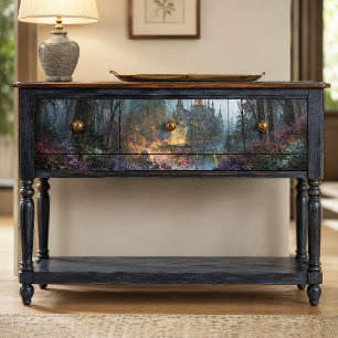 Papel De Seda Castillo de fantasía gótica de decoupage con brill
