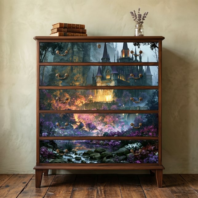 Papel De Seda Castillo de fantasía gótica de decoupage con brill (Subido por el creador)