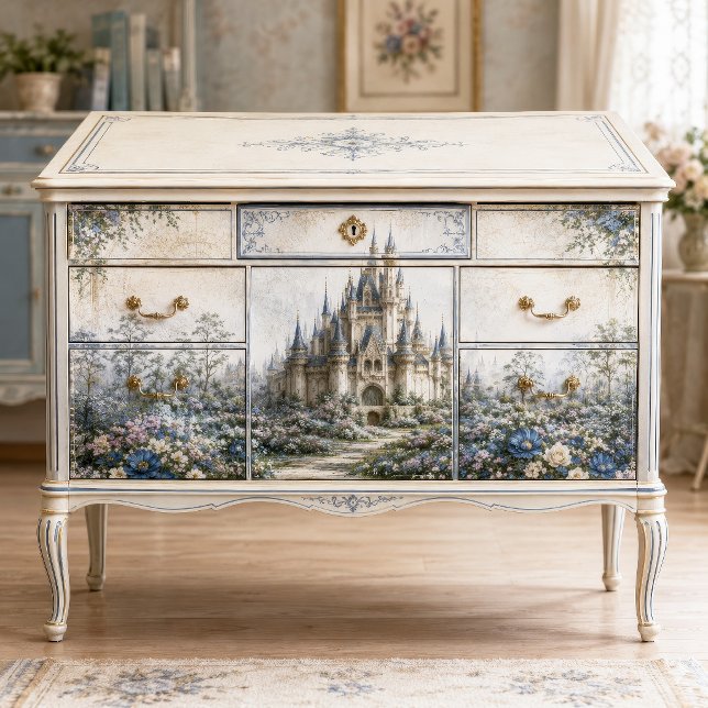 Papel De Seda Castillo de jardín pastel Decoupage (Subido por el creador)