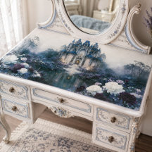 Castillo decoupage azul brumoso